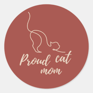 Proud Black Cat Mum Sticker – Minimal Gift