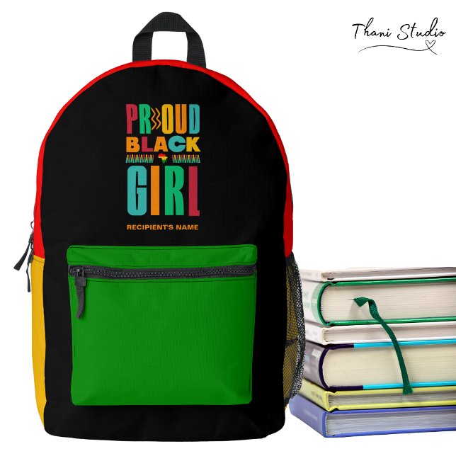 Proud Black Girl Black History Month Family Printed Backpack (Creator Uploaded)