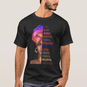 Proud Black Magic Afro Black Woman African Queen P T-Shirt