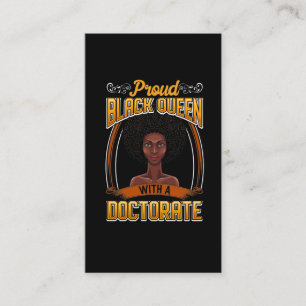 Proud Black Woman Doctorate Degree Graduation Business Card