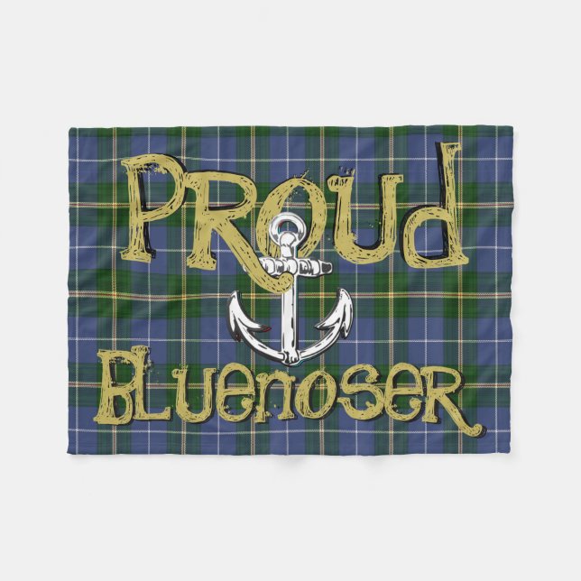 Proud Bluenoser Nova Scotia tartan anchor blanket (Front (Horizontal))