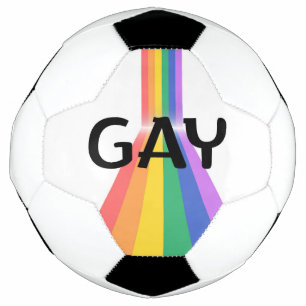 Proud & Bold – "GAY" Typography with Radiant Verti Soccer Ball