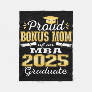 Proud Bonus Mum Of Cl Of 2025 M Graduate Grad Fami Fleece Blanket