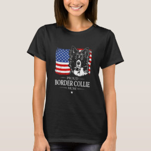 Proud Border Collie Mum American Flag Patriotic Do T-Shirt