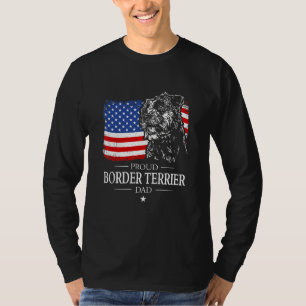 Proud Border Terrier Dad American Flag Patriotic D T-Shirt