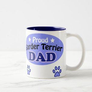 Proud Border Terrier Dad Two-Tone Coffee Mug