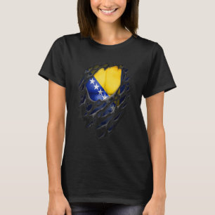 Proud Bosnian Roots Torn Ripped Bosnia and Herzego T-Shirt