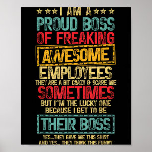 Proud Boss Employee Appreciation Retro Design For Poster