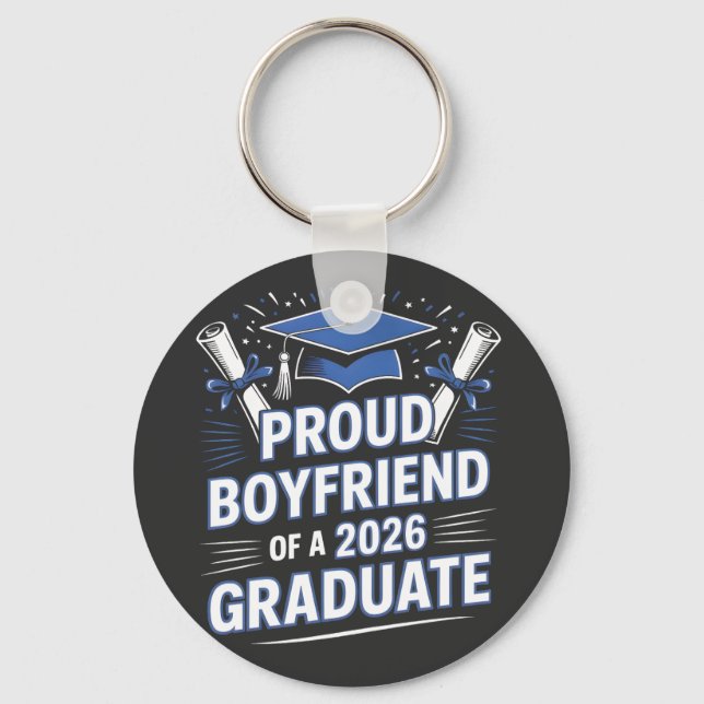 Proud Boyfriend of  a 2026 Graduation Couples  Key Ring (Front)