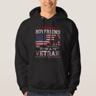 Proud Boyfriend Of A Veteran USA Flag Military Vet Hoodie