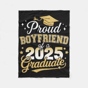 Proud Boyfriend Of Cl Of 2025 Graduate Senior Grad Fleece Blanket