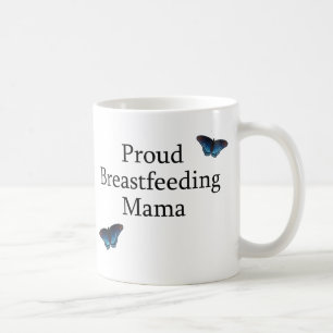 Proud Breastfeeding Mama Blue Butterflies Coffee Mug