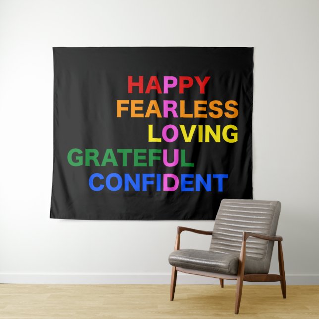 PROUD Bright Black Large Tapestry (In Situ (Horizontal))