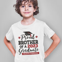 Proud Brother 2023 graduate black red cap name