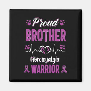 Proud Brother Fibromyalgia Warrior Awareness Ribbo Magnet