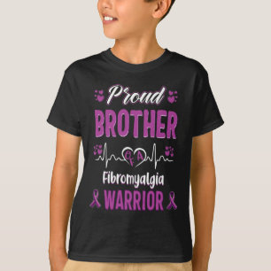 Proud Brother Fibromyalgia Warrior Awareness Ribbo T-Shirt