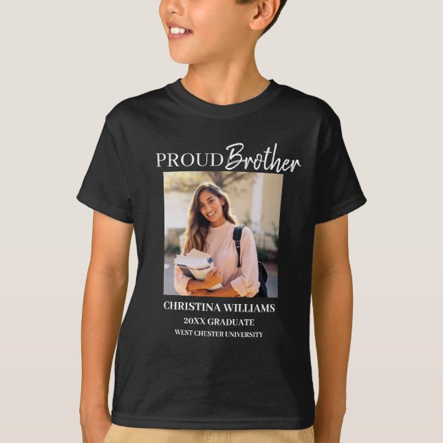 Proud Brother of 2025 Graduate Personalised Photo T-Shirt (Front)