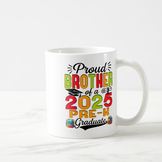 Proud Brother Of 2025 Pre-k Graduate Father’s Day  Coffee Mug (Right)