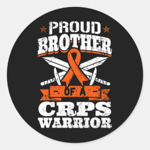 Proud Brother Of A Crps Warrior Rsd Awareness Ribb Classic Round Sticker