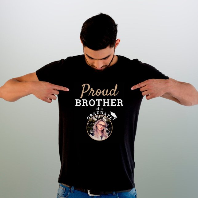 Proud Brother of a Graduate Graduation Cap Photo T-Shirt (Creator Uploaded)