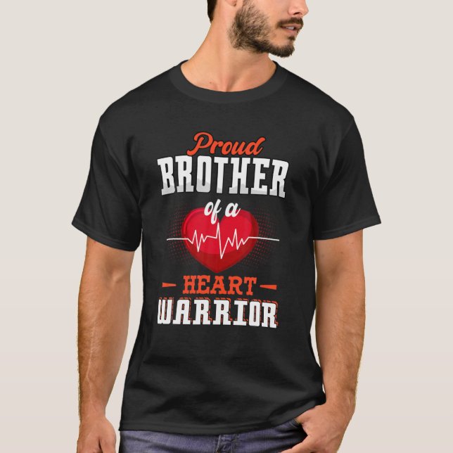 Proud Brother Of A Heart Warrior CHD Awareness Gif T-Shirt (Front)
