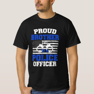 Proud Brother of A Police Officer USA Patriotic T-Shirt
