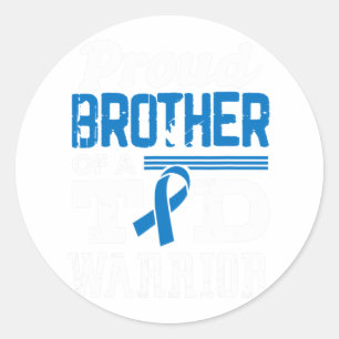 Proud Brother Of A T1d Warrior Diabetes Awareness  Classic Round Sticker