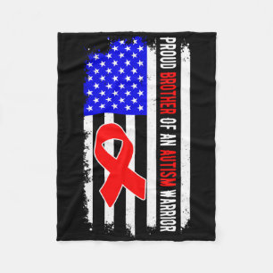 Proud Brother Of An Autism Warrior April Awareness Fleece Blanket