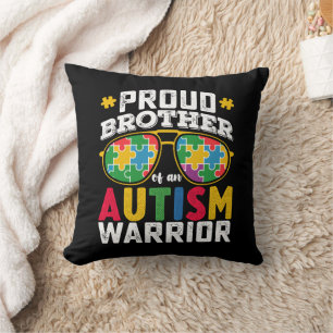 Proud Brother Of An Autism Warrior Family Cushion