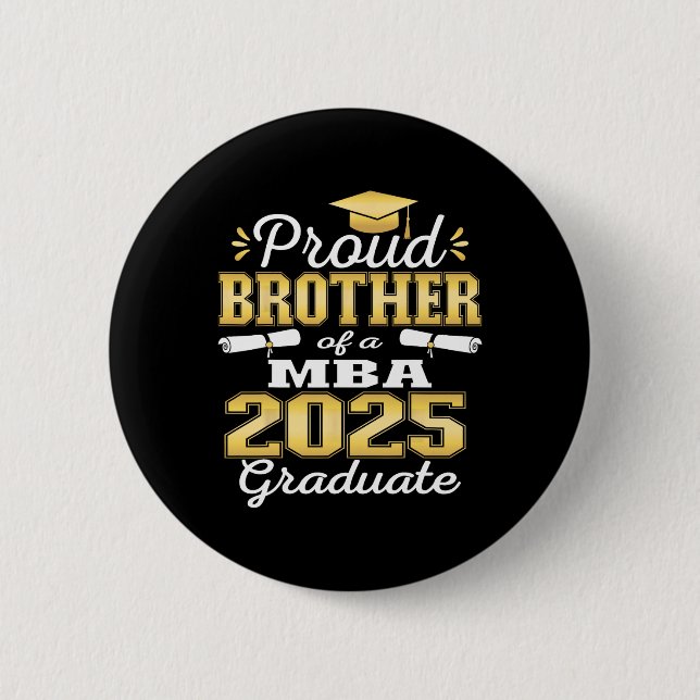 Proud Brother Of Cl Of 2025 M Graduate Grad Family 6 Cm Round Badge (Front)