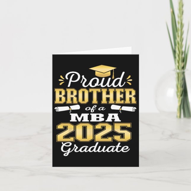 Proud Brother Of Cl Of 2025 M Graduate Grad Family Card (Front)