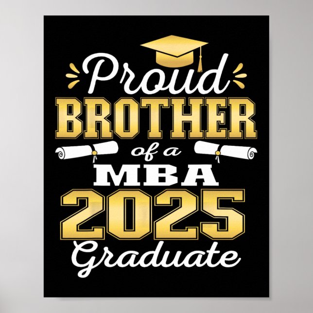 Proud Brother Of Cl Of 2025 M Graduate Grad Family Poster (Front)