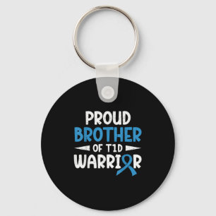 Proud Brother Of Diabetes T1d Warrior Diabetes Awa Key Ring