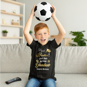 Proud Brother of Graduate Name School Graduation Tri-Blend Shirt