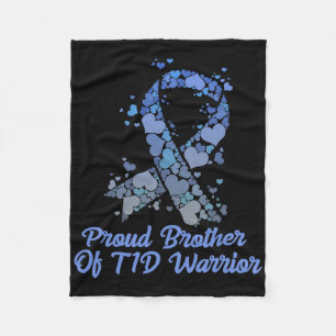 Proud Brother Of T1d Warrior Type 1 Diabetes Aware Fleece Blanket