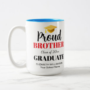 Proud Brother of the graduate coordinating family Two-Tone Coffee Mug