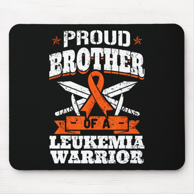 Proud Brotther Of A Leukaemia Warrior Bro Awarenes Mouse Pad (Front)