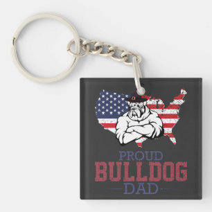 Proud Bulldog Dog Dad, Bulldog Father's Day Gift Key Ring
