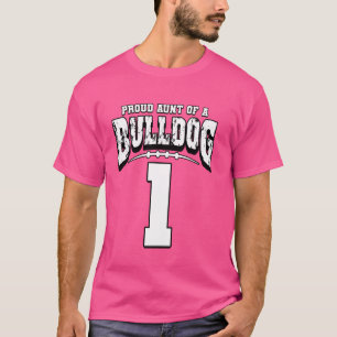 Proud Bulldog Football Aunt Of Player 1 T-Shirt