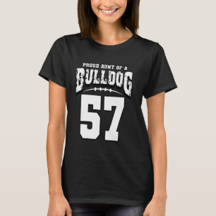 Proud Bulldog Football Aunt Of Player 57 T-Shirt