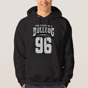 Proud Bulldog Football Aunt Of Player 96 Hoodie