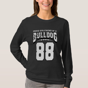 Proud Bulldog Football Girlfriend Of Player 88 T-Shirt