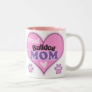 Proud Bulldog Mom Two-Tone Coffee Mug