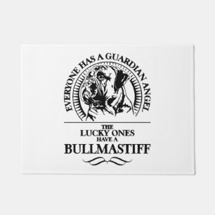 Proud Bullmastiff Guardian Angel dog quote Doormat