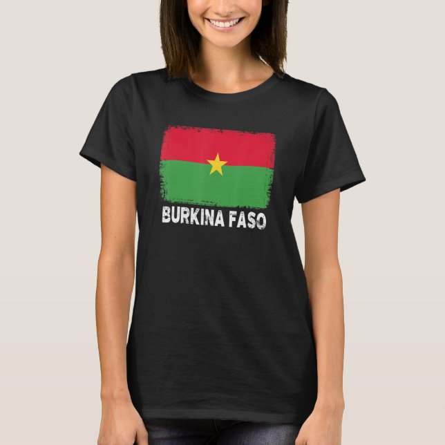 Proud Burkina Faso Flag  Support Burkinese People T-Shirt (Front)