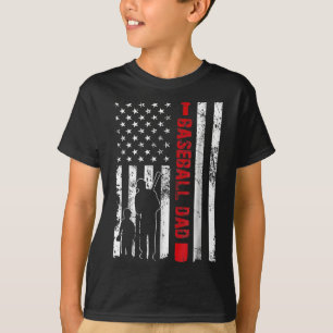 Proud Bysebyll Dad American Flag Sports Father Day T-Shirt