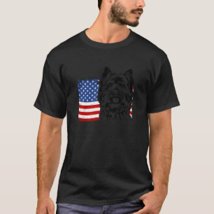 Proud Cairn Terrier American US Flag Patriotic Ter T-Shirt