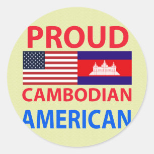 Proud Cambodian American Classic Round Sticker
