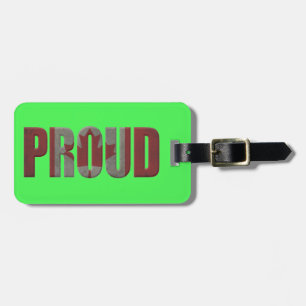 Proud Canada flag Personalised neon  Luggage Tag
