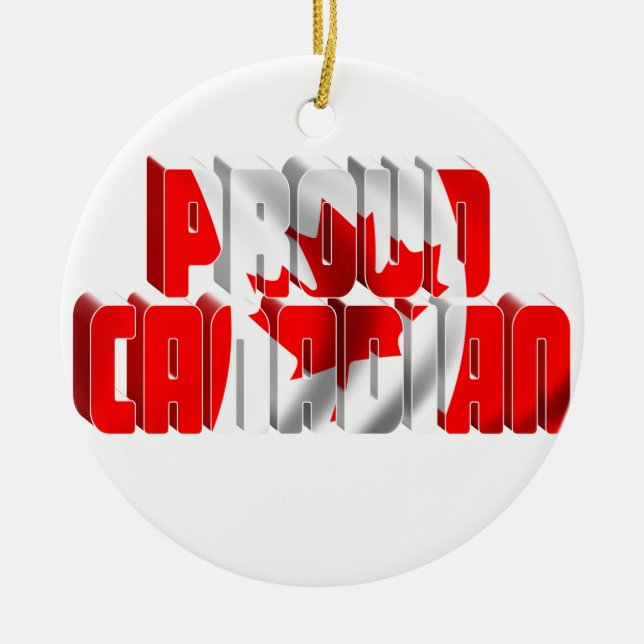 Proud Canadian Ceramic Tree Decoration (Front)